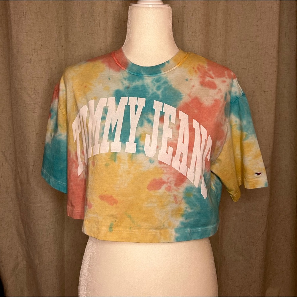 Tommy Jeans co-ord cotton oversized cropped collegiate logo t-shirt - Picture 5 of 10